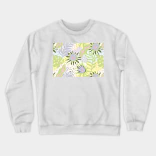 Violet, pink, green, light blue and yellow floral design Crewneck Sweatshirt